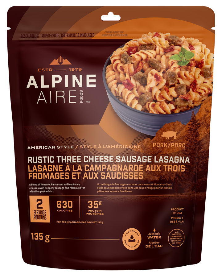 Rustic Three Cheese Sausage Lasagna