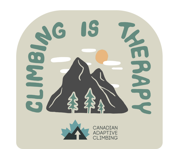 Climbing is Therapy Mountain Sticker Taupe