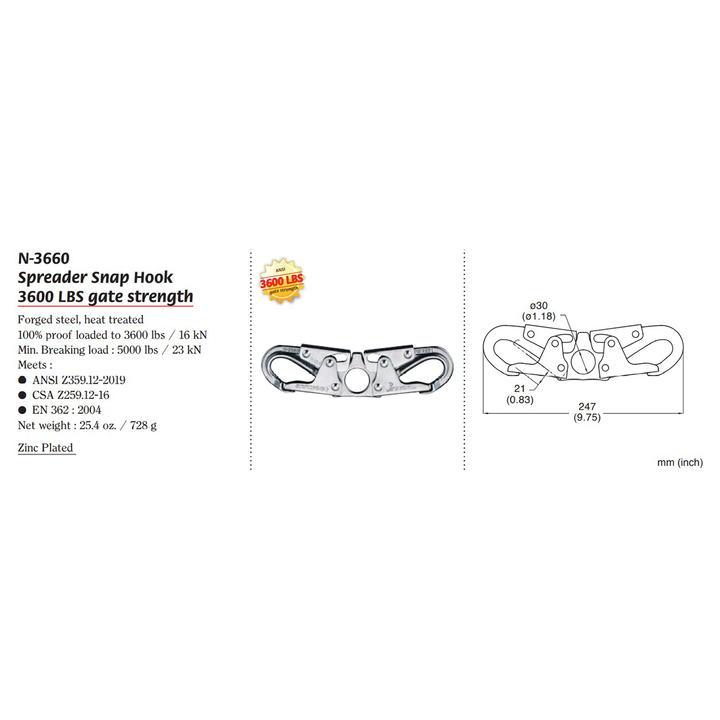 Spreader / Separator Bar Snap Hook
