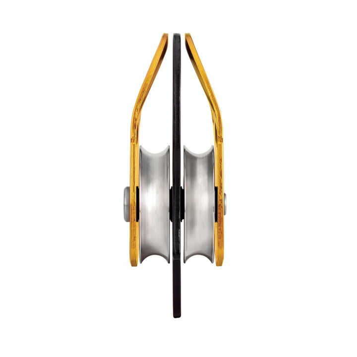 double pully system belay device side view