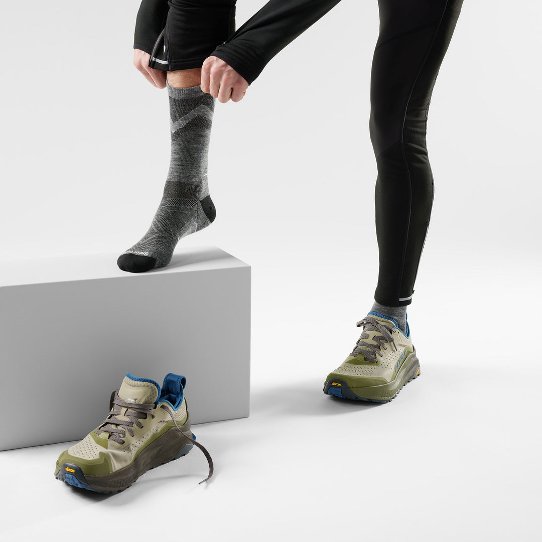 Run Zero Cushion Mid Crew Pattern Socks