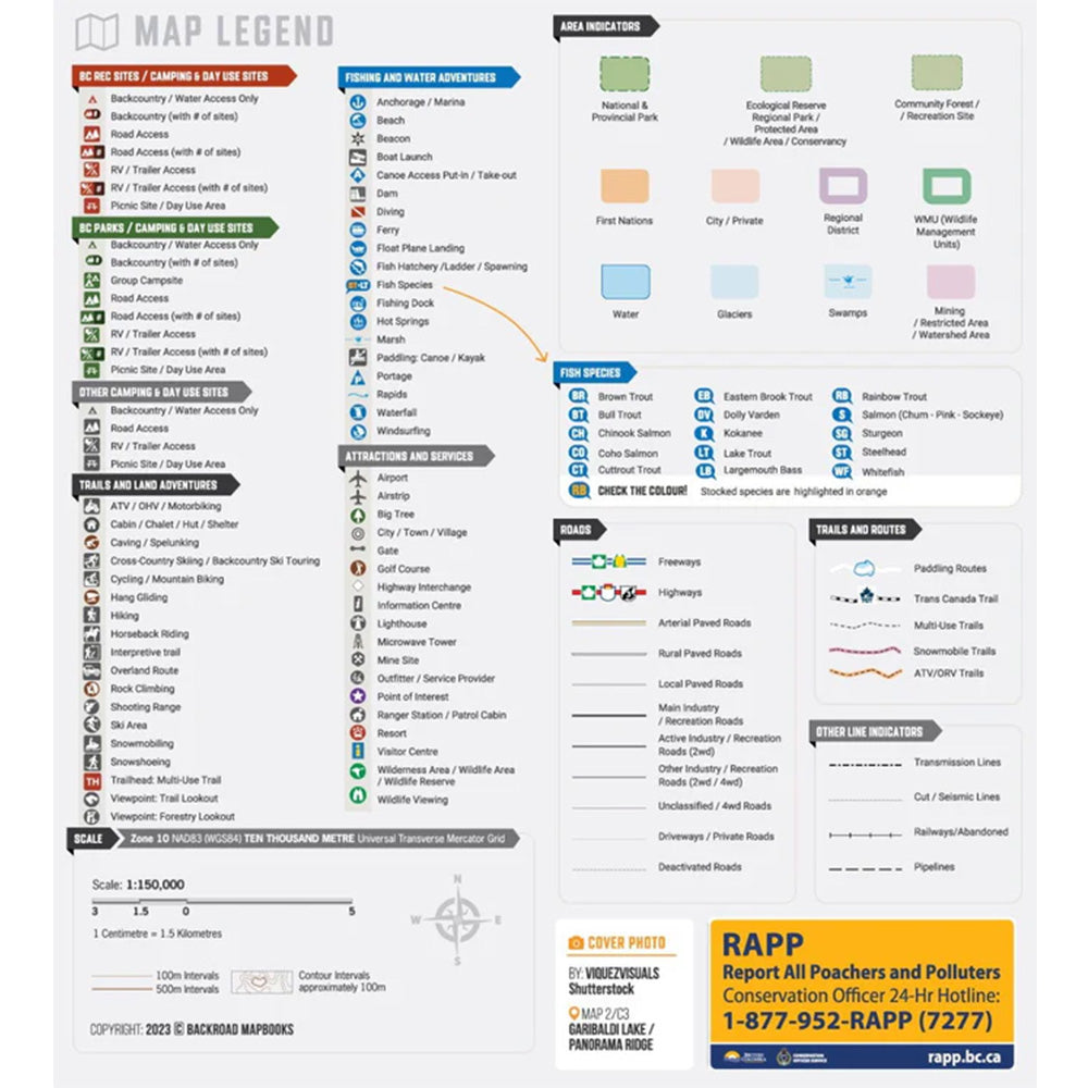 Squamish, Chilliwack, & Merritt BC Waterproof Map 3rd Edition