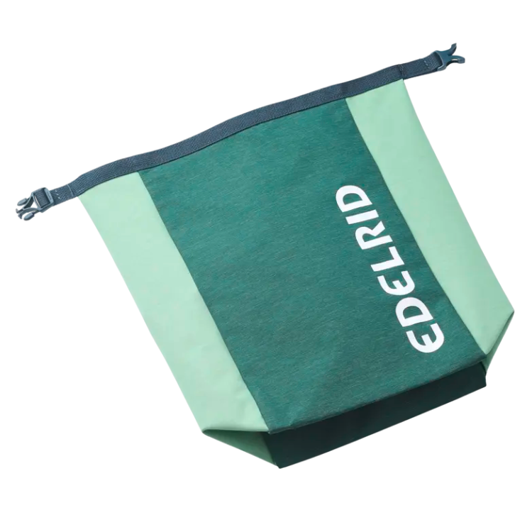 Green and gray rolltop Edelrid bag