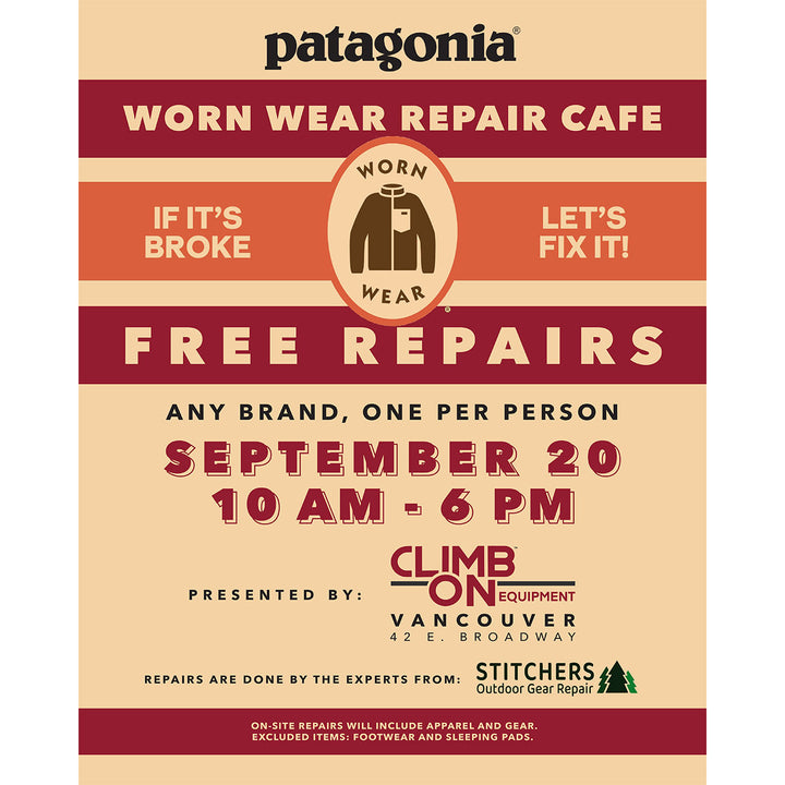 Patagonia Worn Wear Repair Café - September 20th - Vancouver