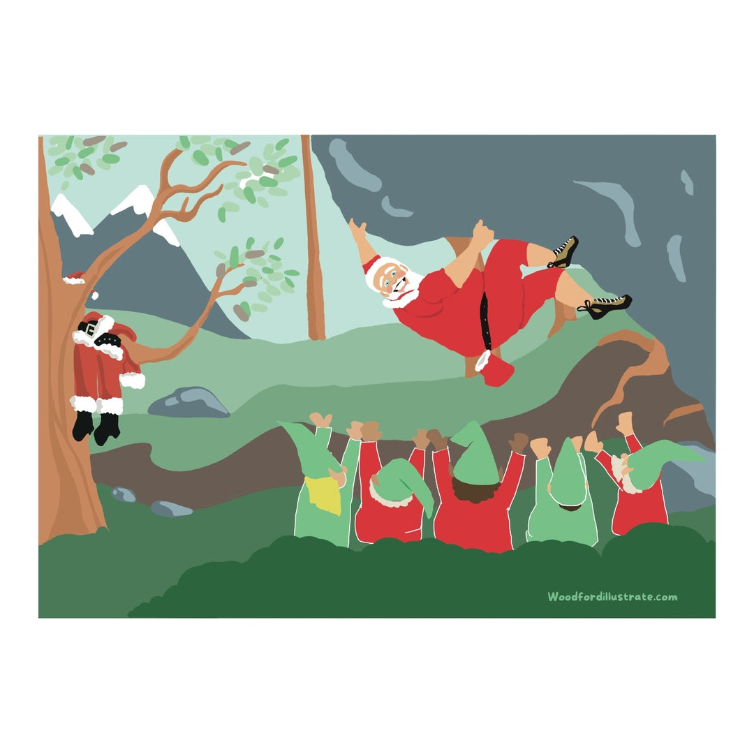Bouldering Santa Holiday Card