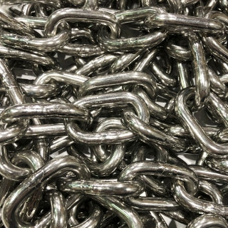 1/4" Stainless Steel Chain 26 kN (Sold by the 22cm length / 7 links)