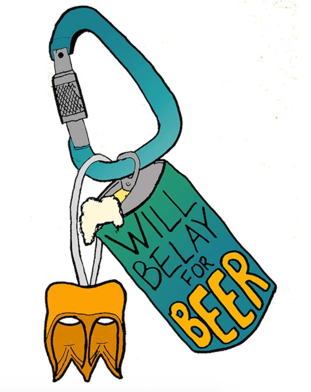Will Belay for Beer Sticker